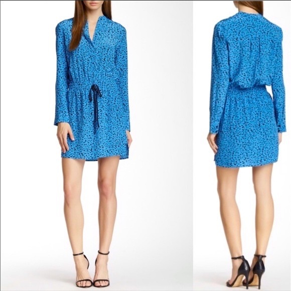 Robert Rodriguez Dresses & Skirts - Robert Rodriguez Silk Drawstring Print Dress Blue